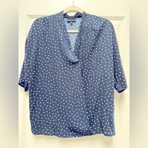 Blue Polka Dot Women's Top by Collection by Bobeau sz S
